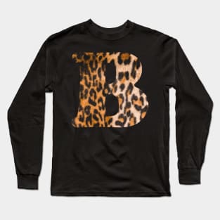 Letter B leopard print Long Sleeve T-Shirt